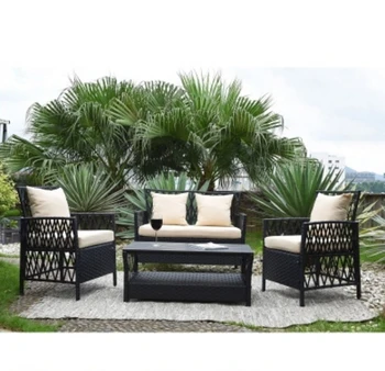 Factory direct sales outdoor furniture simple design sofas rattan sofa set