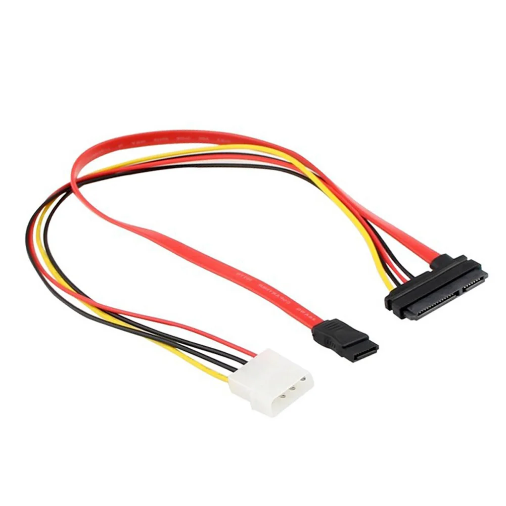 SATA 22Pin комбинированный к 15 Pin Power + 7 кабель для передачи данных 4 Molex К Serial ATA Lead XJ66 |