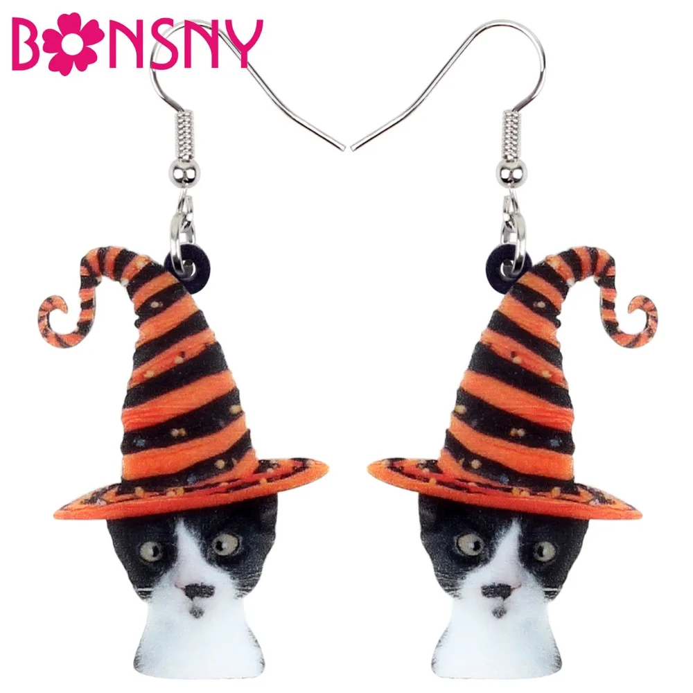 Bonsny Acrylic Halloween Novelty Hat Cat Earrings Drop Dangle New Fashion Animal Jewelry For Women Girls Pet Lovers Gift Brincos
Bonsny Acrylic Halloween Novelty Hat Cat Earrings Drop Dangle New Fashion Animal Jewelry For Women Girls Pet Lovers Gift Brincos