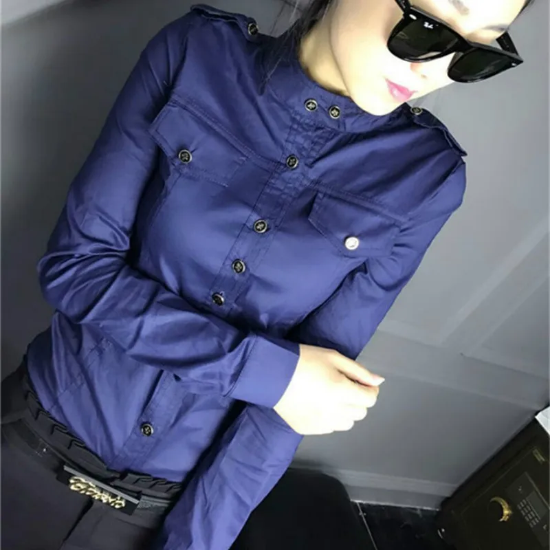 2019 Autumn Long Sleeve Stand Collar Cotton Shirts Women Solid Clor Cotton Shirts Students Women Body Cotton Blouses Tops
2019 Autumn Long Sleeve Stand Collar Cotton Shirts Women Solid Clor Cotton Shirts Students Women Body Cotton Blouses Tops