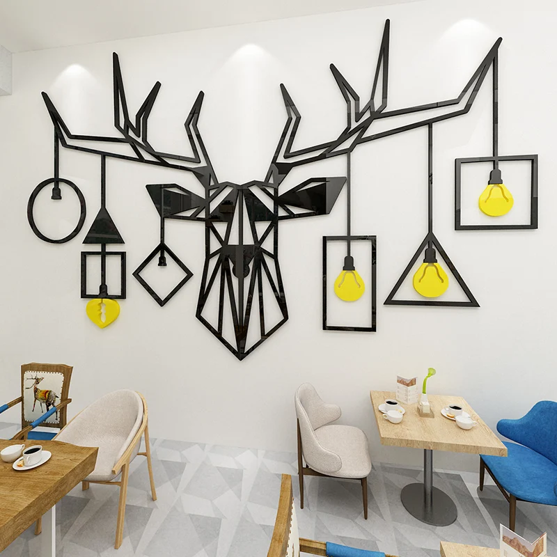 Creative Deer head Acrylic 3d self-adhesive wall sticker Living room TV background wall decoration Nordic ins wall sticker
Creative Deer head Acrylic 3d self-adhesive wall sticker Living room TV background wall decoration Nordic ins wall sticker
