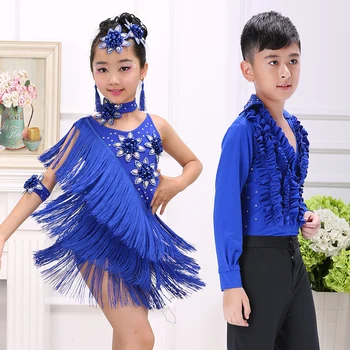 New children's Latin dance tassel girls Latin dance skirt dance clothes boys competition clothing exercise clothes
New children's Latin dance tassel girls Latin dance skirt dance clothes boys competition clothing exercise clothes