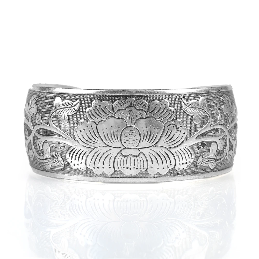 Vintage original Silver Bracelet Tibetan Tibet Peony Flower Bangle open fashion wide Bracelet Women
Vintage original Silver Bracelet Tibetan Tibet Peony Flower Bangle open fashion wide Bracelet Women
