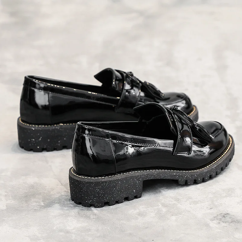 Slip On PU Women Loafers Fashion England Summer Women Flats Non-slip Retro Heels Casual Wedge Ladies Leather shoes New VT215 (5)
