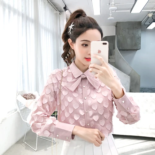 2019 New Heart Women Blouses Fashion Kawaii Peter Pan Collar Chiffon Blouse Preppy Style Shirts With Bow
2019 New Heart Women Blouses Fashion Kawaii Peter Pan Collar Chiffon Blouse Preppy Style Shirts With Bow