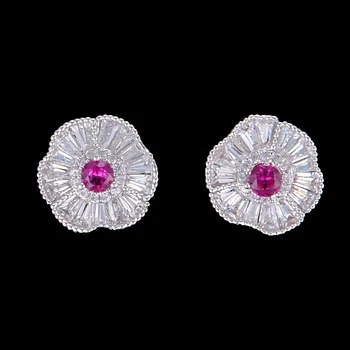 13MM Trendy Flower Full Cubic Zirconia Stud Earrings For Women Bridal Engagement Earrings Jewelry
13MM Trendy Flower Full Cubic Zirconia Stud Earrings For Women Bridal Engagement Earrings Jewelry