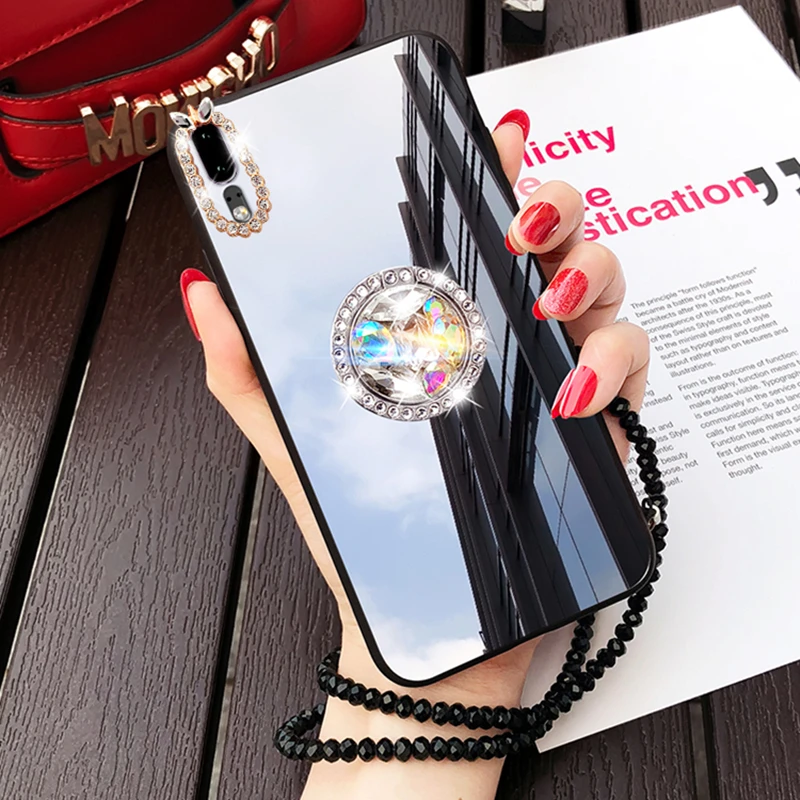 Mirror Rhinestone Makeup Women Case For Huawei P20 P30 Pro Honor 9i 10 Lite 8X 8C 8A 20 Glitter Diamond Finger Ring With Strap
Mirror Rhinestone Makeup Women Case For Huawei P20 P30 Pro Honor 9i 10 Lite 8X 8C 8A 20 Glitter Diamond Finger Ring With Strap