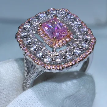 Size 6/7/8/9/10 Sparkling Luxury Jewelry 925 Sterling Silver Princess Cut Pink Cubic Zirconia Flower Women Wedding Band Ring Set
Size 6/7/8/9/10 Sparkling Luxury Jewelry 925 Sterling Silver Princess Cut Pink Cubic Zirconia Flower Women Wedding Band Ring Set