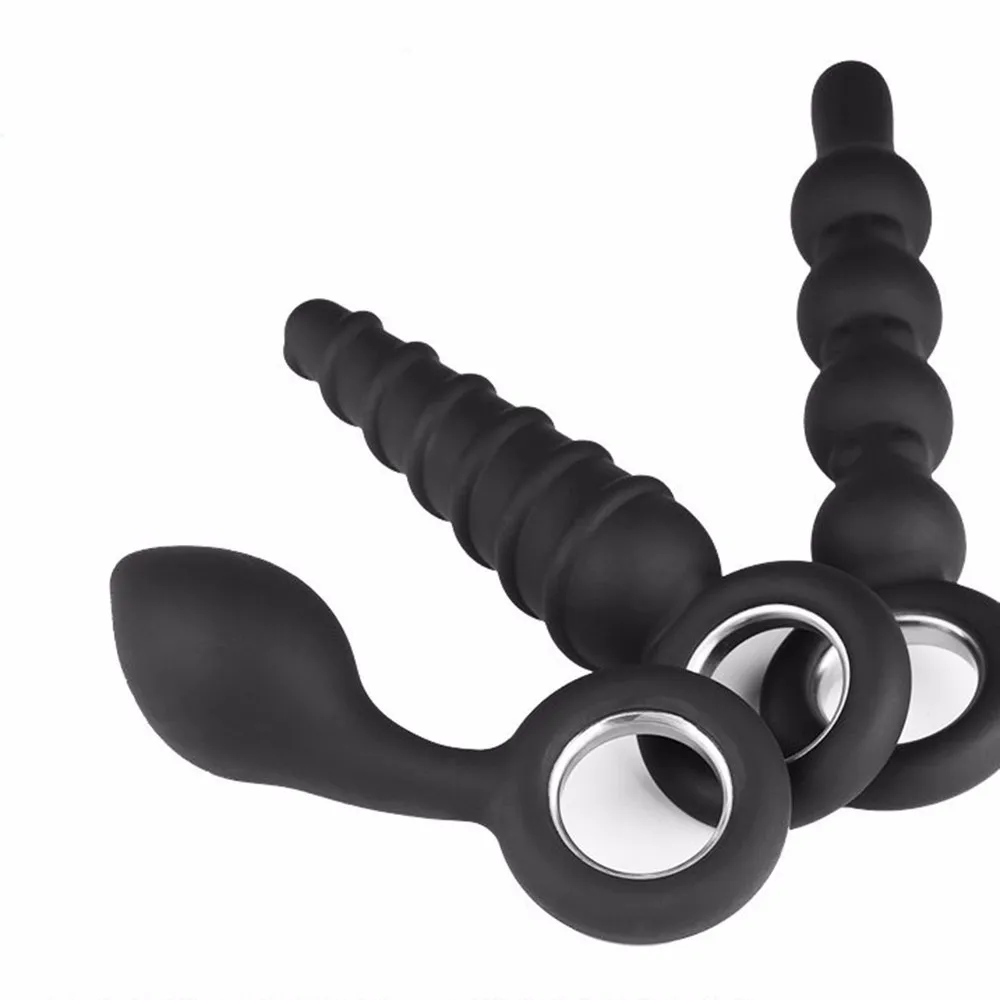 Silicone Anal Plug Black Butt Plug Erotic Toys Fetish Sex Anal Toy Long