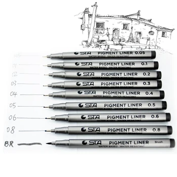 9pcs/Lot Different Types Pigment Liner Water Based Brush Markers for Drawing Handwriting Signature Manga comic Pen durable Art s
9pcs/Lot Different Types Pigment Liner Water Based Brush Markers for Drawing Handwriting Signature Manga comic Pen durable Art s