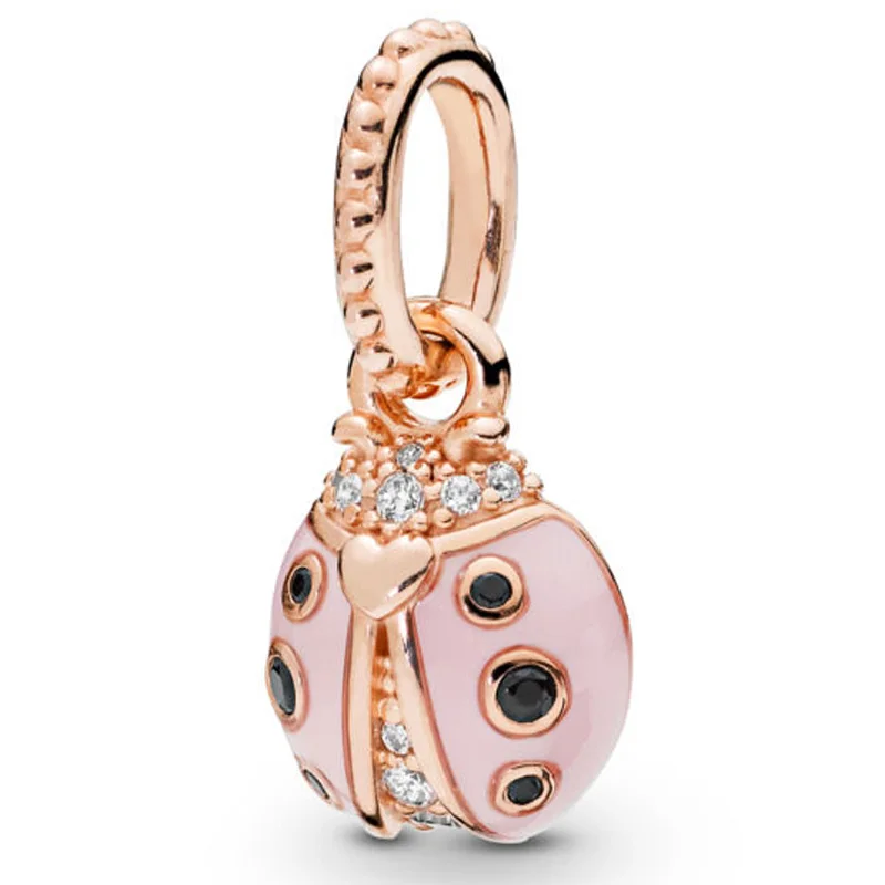 New 925 Sterling Silver Bead Charm Rose Gold Lucky Pink Ladybird Necklace Pendant Fit Pandora Bracelet Bangle Diy Jewelry
New 925 Sterling Silver Bead Charm Rose Gold Lucky Pink Ladybird Necklace Pendant Fit Pandora Bracelet Bangle Diy Jewelry