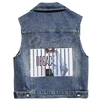plus size 5XL!Loose Hole Denim Veste women 2019 New summer Diamond Printed Womens Sleeveless Jacket jeans Waistcoat
plus size 5XL!Loose Hole Denim Veste women 2019 New summer Diamond Printed Womens Sleeveless Jacket jeans Waistcoat
