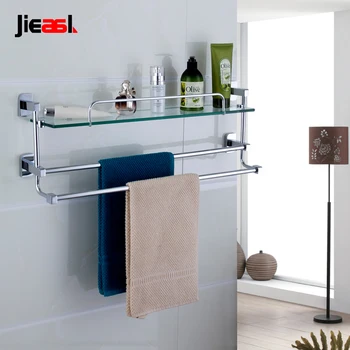 Jieshalang Brass Glass Bathroom Shelves Single Tier Shelf Cosmetic Rack Chrome Plated Towel Rack and Bathroom Shelf Accessories 
Jieshalang Brass Glass Bathroom Shelves Single Tier Shelf Cosmetic Rack Chrome Plated Towel Rack and Bathroom Shelf Accessories