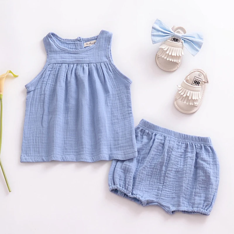 2019 Baby Girls Summer Suits Linen Cotton Kids Outfits Children's Clothing Sets Newborn Vest Tops + Shorts Toddler Clothes 0-4Y
2019 Baby Girls Summer Suits Linen Cotton Kids Outfits Children's Clothing Sets Newborn Vest Tops + Shorts Toddler Clothes 0-4Y