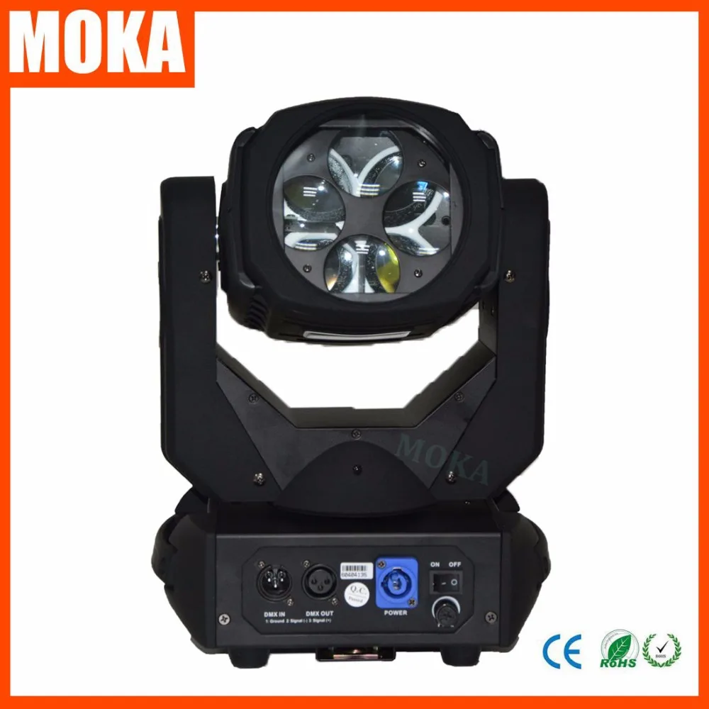 MOKA New Arrival 130W LED Mini Super Moving Beam Head Light 4*25W 9/15 DMX Channels Nightclub DJ Light
MOKA New Arrival 130W LED Mini Super Moving Beam Head Light 4*25W 9/15 DMX Channels Nightclub DJ Light