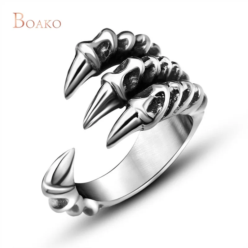 Vintage Punk Opening Stainless Steel Mens Rings for Man Gothic Biker Silver Color Dragon Claw Ring Male Halloween Jewelry Z4
Vintage Punk Opening Stainless Steel Mens Rings for Man Gothic Biker Silver Color Dragon Claw Ring Male Halloween Jewelry Z4