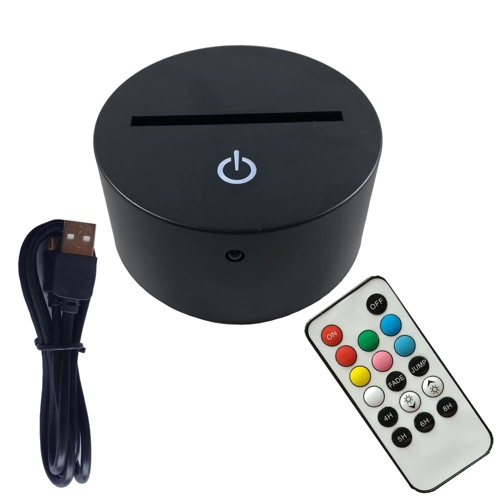 USB Cable Lamp Base for Night 3D Light LED Touch Switch Remote Control Colorful Gradient Novelty Lighting Table lamp
USB Cable Lamp Base for Night 3D Light LED Touch Switch Remote Control Colorful Gradient Novelty Lighting Table lamp