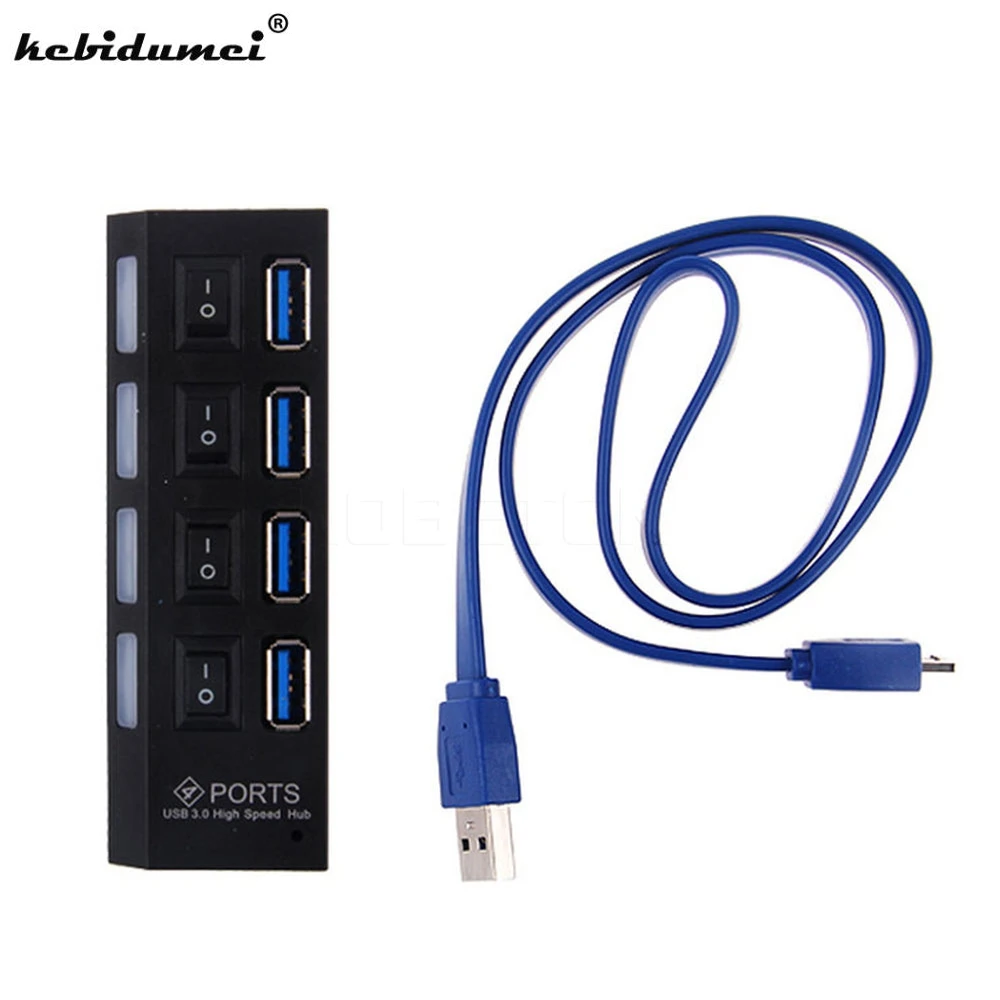 kebidumei High Speed USB 3. Hub 4 Port Adapter 5Gbps With On/Off Switch LED Indicator For PC EU AC Power Computer Laptop
kebidumei High Speed USB 3. Hub 4 Port Adapter 5Gbps With On/Off Switch LED Indicator For PC EU AC Power Computer Laptop