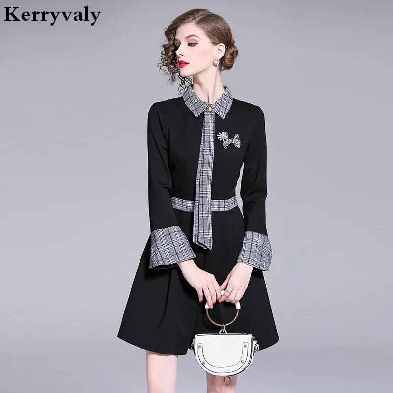 Lady Long Sleeve Plaid Black Office Dress Robe Femme Hiver 2019 Woman Midi Party Women Dress Kleider Damen Sukienki K6407
Lady Long Sleeve Plaid Black Office Dress Robe Femme Hiver 2019 Woman Midi Party Women Dress Kleider Damen Sukienki K6407