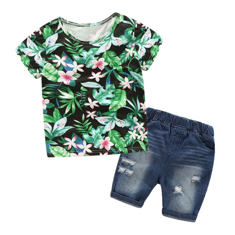 WEIXINBUY Summer Floral Pattern Boys Tropical Hawaiian Cotton Casual Shirt Tops Jeans Shorts 2 Pcs Clothes Set
WEIXINBUY Summer Floral Pattern Boys Tropical Hawaiian Cotton Casual Shirt Tops Jeans Shorts 2 Pcs Clothes Set