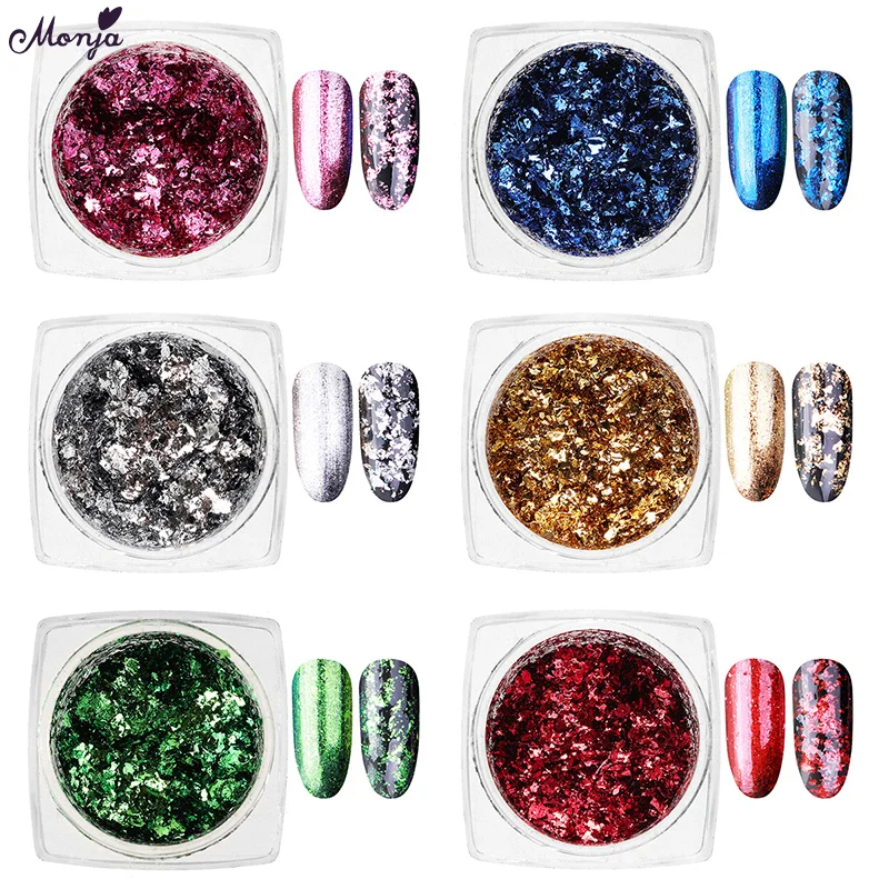 Monja 6g/Box Nail Art Glitter Foil Flakes Metal Magic Mirror Effect Sequins Powder Decals DIY Decoration Manicure Tools
Monja 6g/Box Nail Art Glitter Foil Flakes Metal Magic Mirror Effect Sequins Powder Decals DIY Decoration Manicure Tools