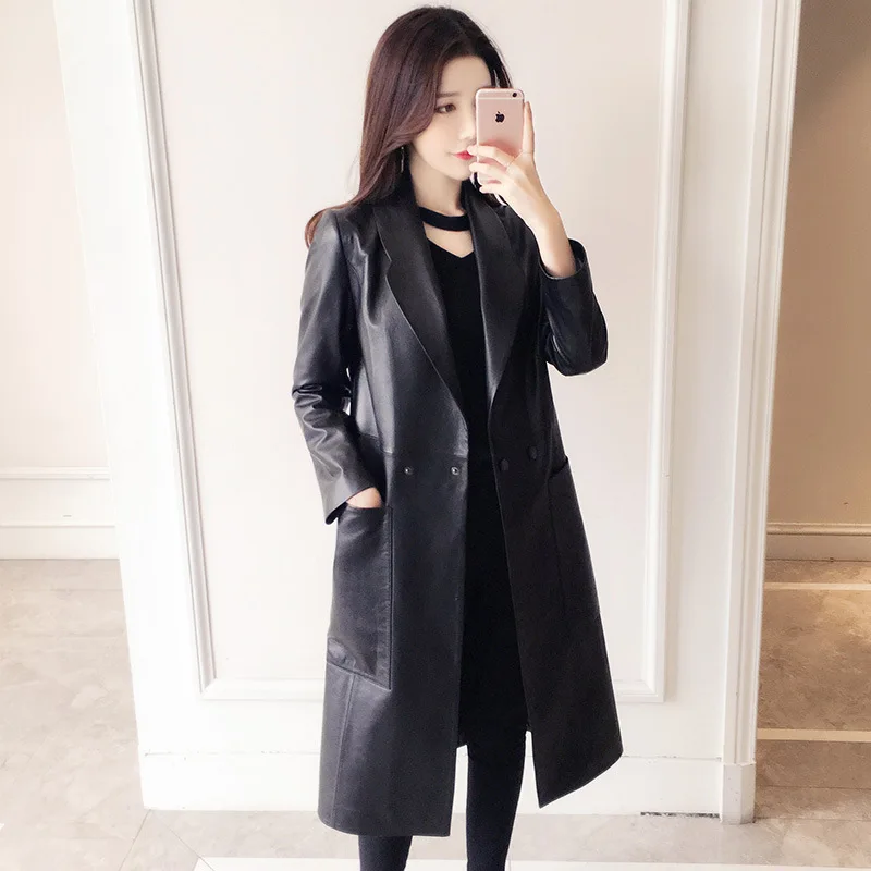 100% Genuine Leather Coat For Women Spring Autumn Classic Long Jacket Female Lapel Slim Sheepskin Coat Womens Leather Outwear
100% Genuine Leather Coat For Women Spring Autumn Classic Long Jacket Female Lapel Slim Sheepskin Coat Womens Leather Outwear