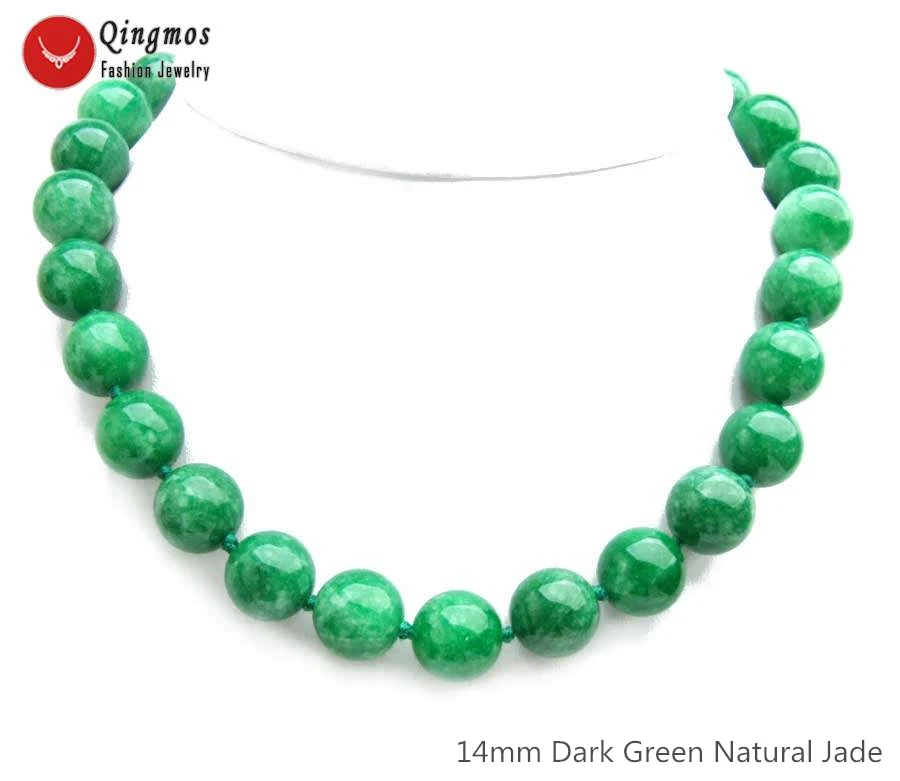 Qingmos Trendy Natural Jades Necklace for Women with 14mm Round Dark Green Jades Stone Necklaces Jewelry Chokers 17'' nec6555
Qingmos Trendy Natural Jades Necklace for Women with 14mm Round Dark Green Jades Stone Necklaces Jewelry Chokers 17'' nec6555