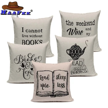 Book Tea Coffee Wine Cushion Cover Cotton Linen Decorative Pillowcase Chair Seat Letter Slang Pillow Cover Home Living Textile
Book Tea Coffee Wine Cushion Cover Cotton Linen Decorative Pillowcase Chair Seat Letter Slang Pillow Cover Home Living Textile