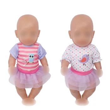 43 cm baby dolls Clothes new born Bird T-shirt + purple skirt Dress Baby toys fit American 18 inch Girls doll f608
43 cm baby dolls Clothes new born Bird T-shirt + purple skirt Dress Baby toys fit American 18 inch Girls doll f608