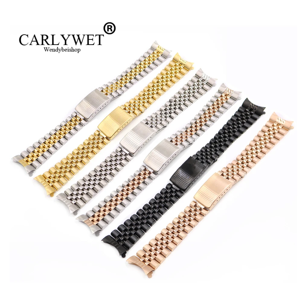 CARLYWET 13 17 19 20 22mm Hollow Curved End Solid Screw Links Watch Band Old Style Jubilee For Datejust GMT Submariner 
CARLYWET 13 17 19 20 22mm Hollow Curved End Solid Screw Links Watch Band Old Style Jubilee For Datejust GMT Submariner