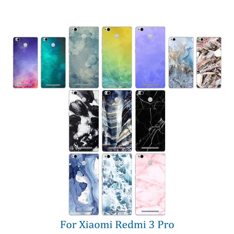 Для Xiaomi Redmi 3 Pro чехол для телефона 3S цветной каменный узор мягкий силиконовый