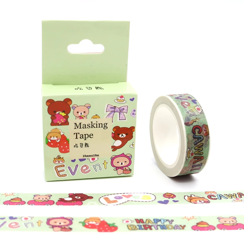 15mm*10m Box Package Cartoon Bear Kawaii Washi Tape Masking Tape Decorative Scrapbooking Office Adhesive DIY Sticker Label Tape
15mm*10m Box Package Cartoon Bear Kawaii Washi Tape Masking Tape Decorative Scrapbooking Office Adhesive DIY Sticker Label Tape