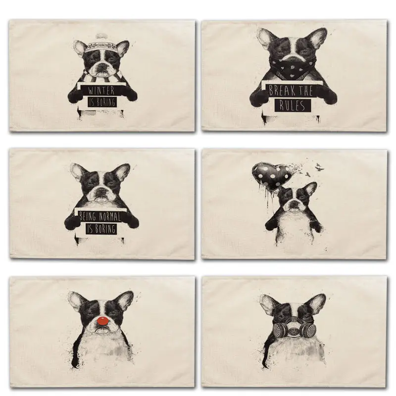 Dog French Bulldog Pattern Placemat Dining Table Mat Cotton Linen Pad Drink Coaster Cup Mat 42*32cm Kitchen Accessories MA0084
Dog French Bulldog Pattern Placemat Dining Table Mat Cotton Linen Pad Drink Coaster Cup Mat 42*32cm Kitchen Accessories MA0084