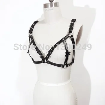 Women Punk Leather sexy Harness Handmade Harajuku Body Bondage Goth Cage Waist Belt chest belt sexy Bra Push up O-round bowknot
Women Punk Leather sexy Harness Handmade Harajuku Body Bondage Goth Cage Waist Belt chest belt sexy Bra Push up O-round bowknot