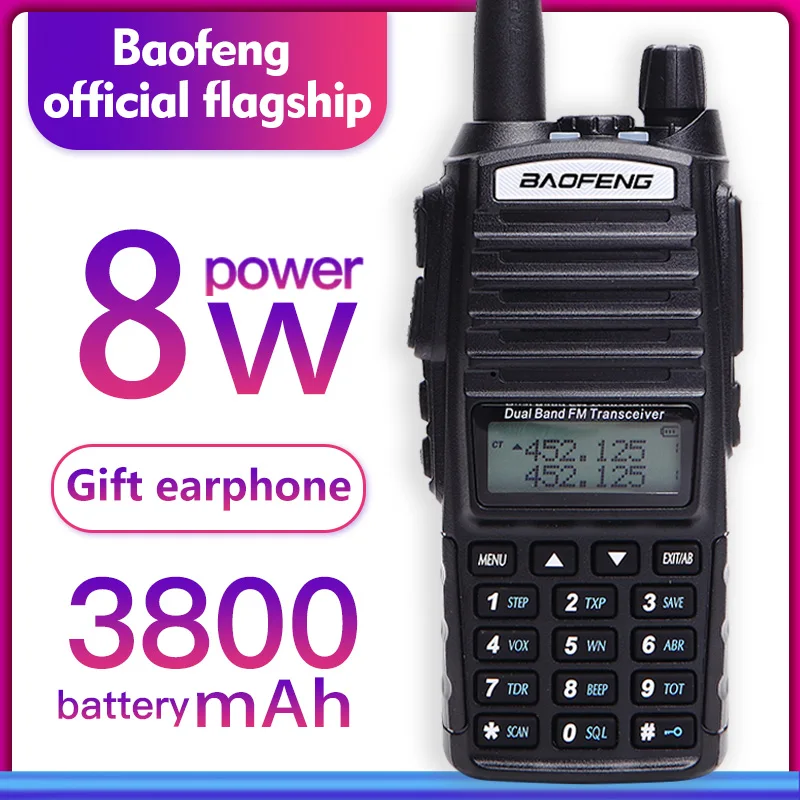 BAOFENG UV-82 Walkie Talkie 10km Cb Radio Portable Radio Talkie Walkie Dual-Band 136-174/400-520 MHz Hunting Radio two way radio 
BAOFENG UV-82 Walkie Talkie 10km Cb Radio Portable Radio Talkie Walkie Dual-Band 136-174/400-520 MHz Hunting Radio two way radio