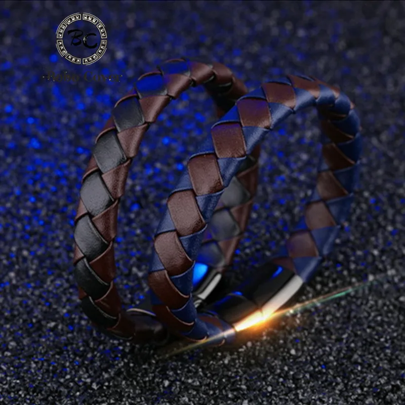 New Fashion Woven Geunine Leather bracelet men fine jewelry tide men Titanium Steel Magnetic Buckle bracelets bangles male femme
New Fashion Woven Geunine Leather bracelet men fine jewelry tide men Titanium Steel Magnetic Buckle bracelets bangles male femme