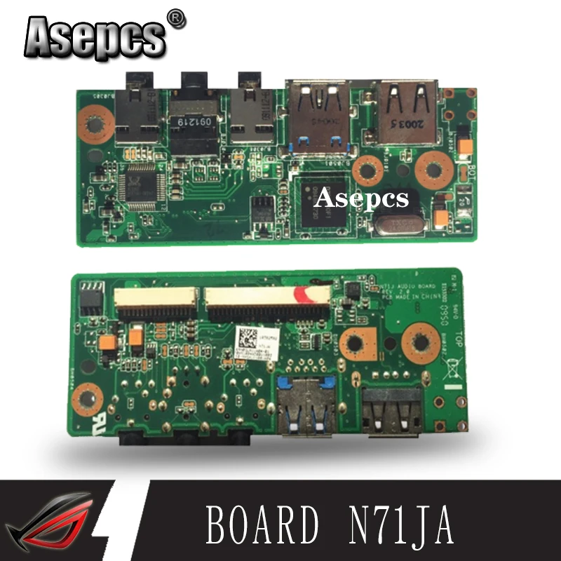 Asepcs оригинал для For Asus N71J N71JV N71JA N71JQ USB порт аудио Плата 60-NXGAU1100-A04 Rev.2.0 плата 100%