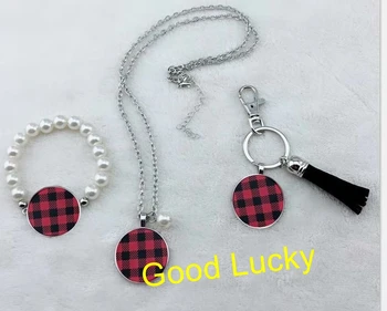 100sets/lot new arrival hot selling buffalo plaid necklace/bracelet/keychain good quality monogram plaid Christmas gift
100sets/lot new arrival hot selling buffalo plaid necklace/bracelet/keychain good quality monogram plaid Christmas gift