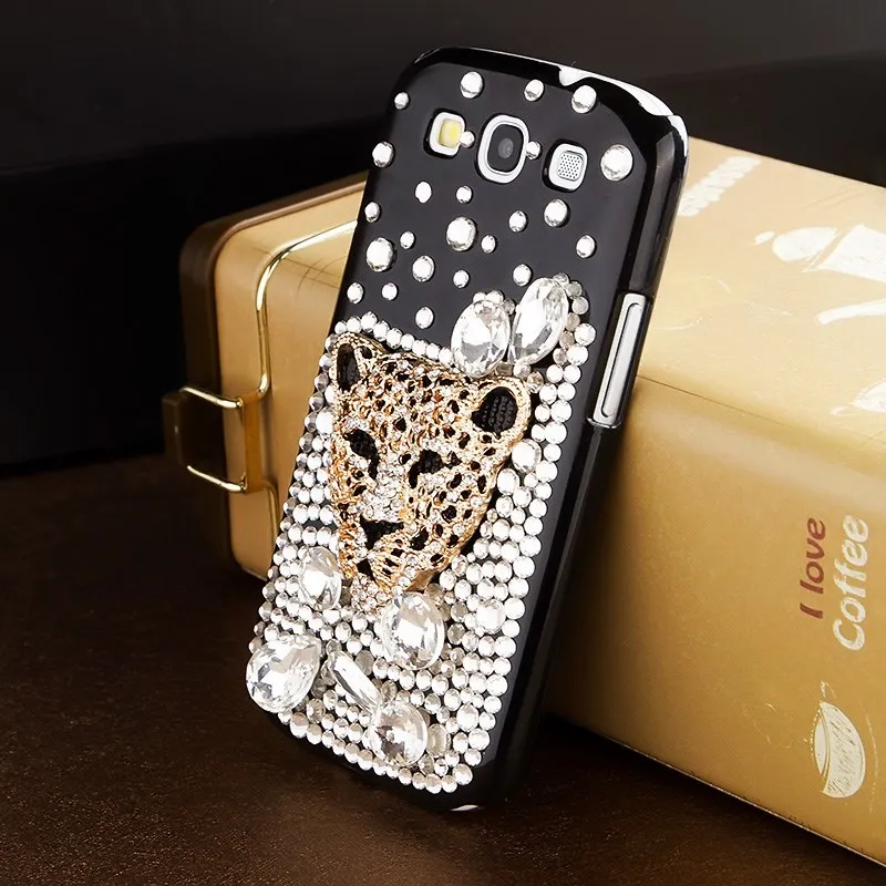 SGP black leopard head rhinestone mobile phone font b case b font for font b Samsung