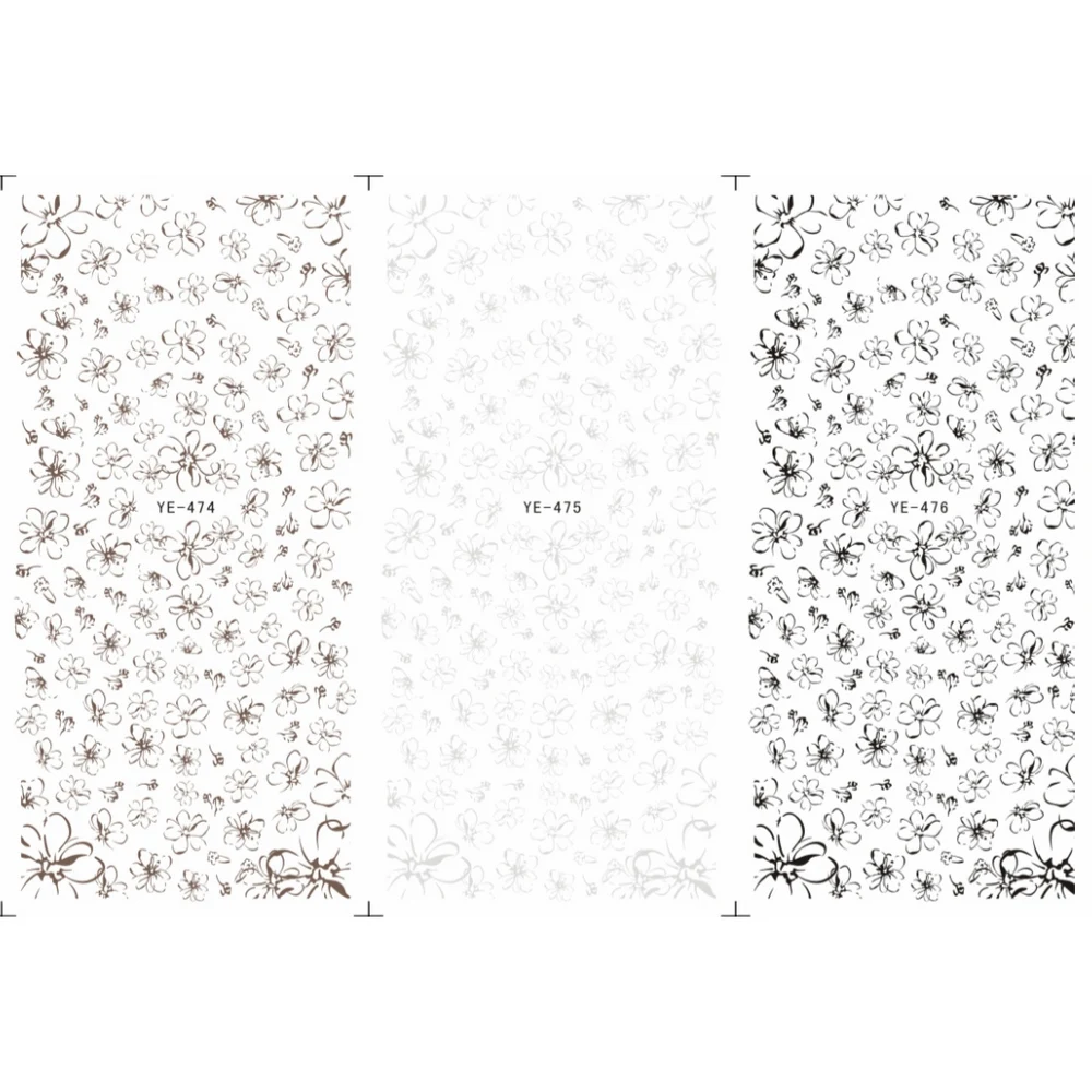 3 PACK/ LOT WATER TRANSFER DECAL NAIL ART NAIL STICKER BROWN GREY BLACK PEACH FLOWER YE474-476
3 PACK/ LOT WATER TRANSFER DECAL NAIL ART NAIL STICKER BROWN GREY BLACK PEACH FLOWER YE474-476