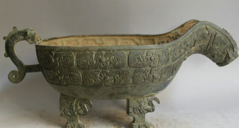 song voge gem S1813 21" Old Chinese Bronze Folk 4 Foot Dragon Beast handle water vessel pot kettle
song voge gem S1813 21" Old Chinese Bronze Folk 4 Foot Dragon Beast handle water vessel pot kettle