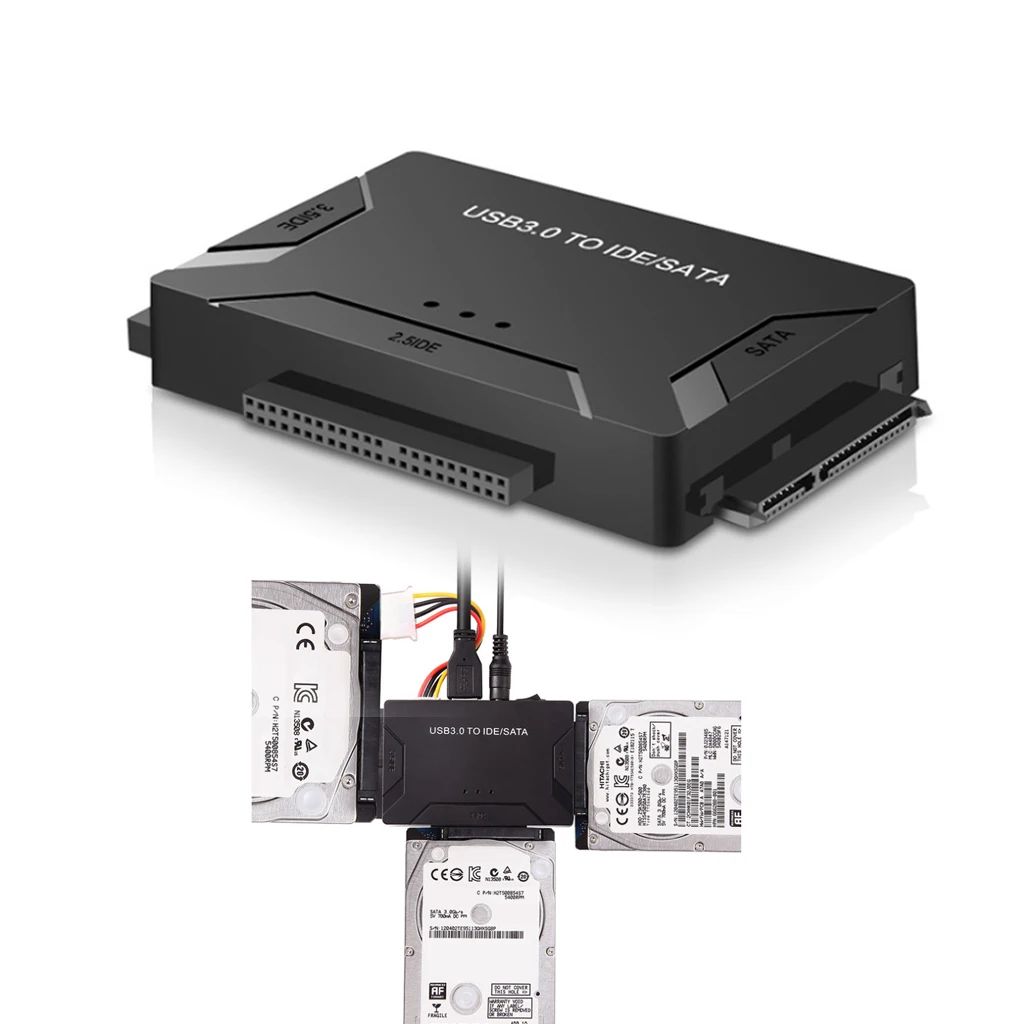 USB 3.0 TO IDE SATA Adapter Hard Disk SATA to USB 3.0 Data Transfer Converter for 2.5/3.5 Optical Drive HDD SSD
USB 3.0 TO IDE SATA Adapter Hard Disk SATA to USB 3.0 Data Transfer Converter for 2.5/3.5 Optical Drive HDD SSD