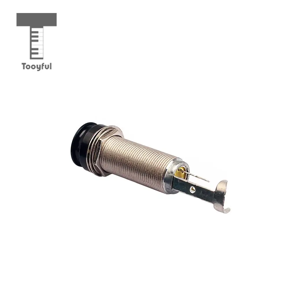 Tooyful Cylinder Guitar End Pin Output Jack 1/4'' Stereo Jack Socket for Guitar Bass Mandolin