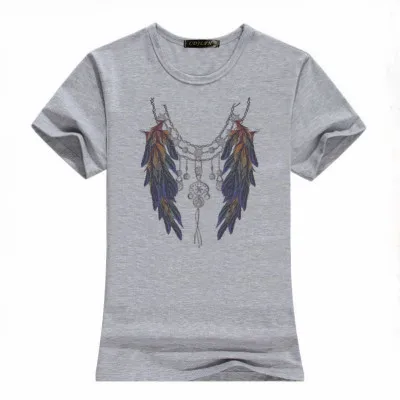 Gray Printed Feather Wing T-shirt for Foreign Trade Women with Round Neck and Short Sleeve T-shirt
Gray Printed Feather Wing T-shirt for Foreign Trade Women with Round Neck and Short Sleeve T-shirt