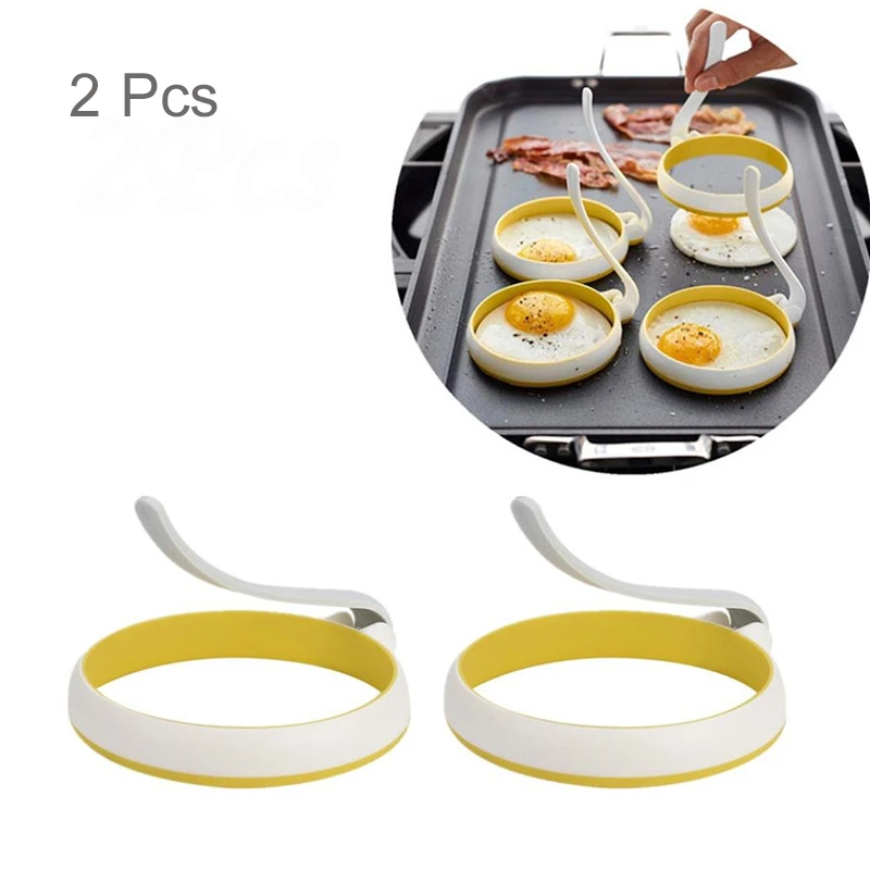 2 Pcs Silicone Eggs Rings Nonstick Round Fried Egg Maker Molds with Anti-scalding Handle Pancake Sandwiches Making Cooking Tools
2 Pcs Silicone Eggs Rings Nonstick Round Fried Egg Maker Molds with Anti-scalding Handle Pancake Sandwiches Making Cooking Tools