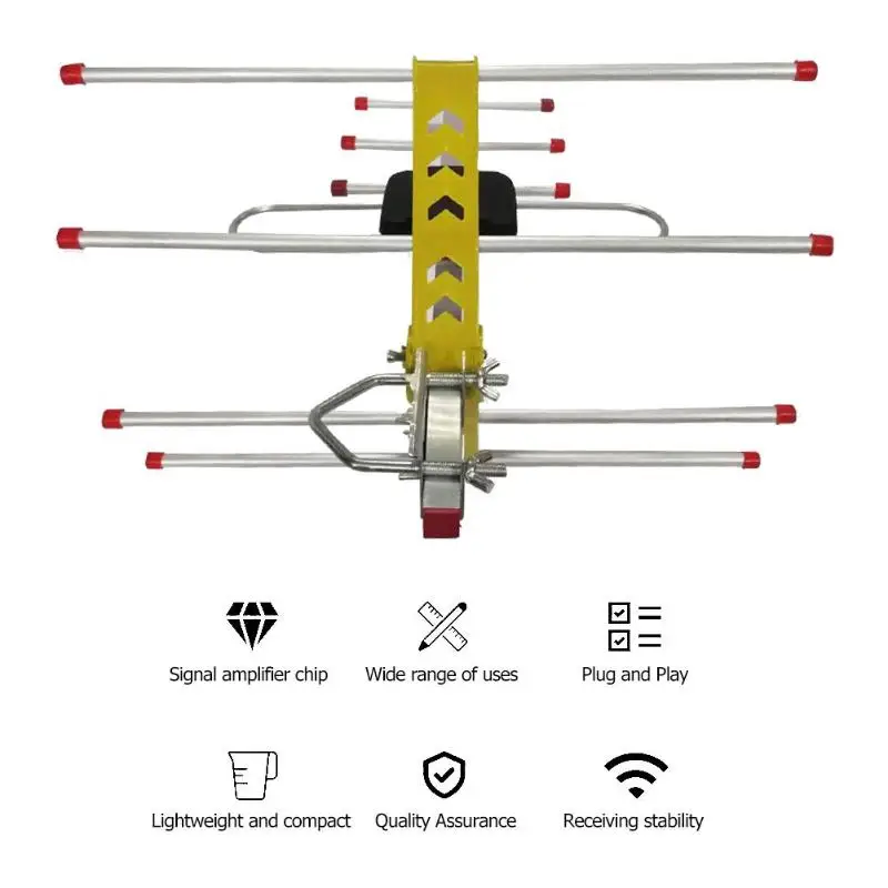 100 Miles Range 360 Rotation Digital Outdoor TV Antenna UHF HDTV Antenna 1080p/4K TV High Gain Strong Signal Outdoor TV Antenna
100 Miles Range 360 Rotation Digital Outdoor TV Antenna UHF HDTV Antenna 1080p/4K TV High Gain Strong Signal Outdoor TV Antenna