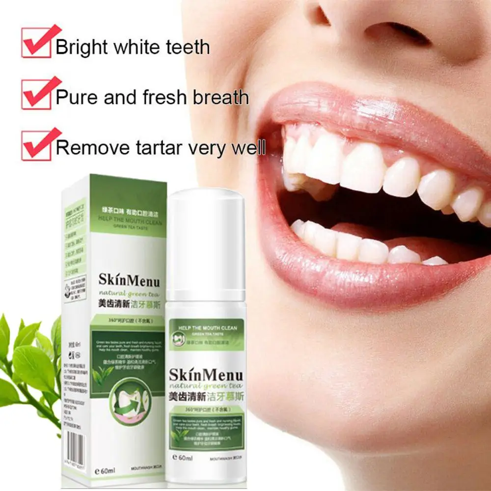 1Pc 60ml Green Tea Essence Teeth Cleaning Mousse Fresh Breath Remove Tooth Stain Teeth Whitening Oral Cleaning Care 60ml TSLM2
1Pc 60ml Green Tea Essence Teeth Cleaning Mousse Fresh Breath Remove Tooth Stain Teeth Whitening Oral Cleaning Care 60ml TSLM2