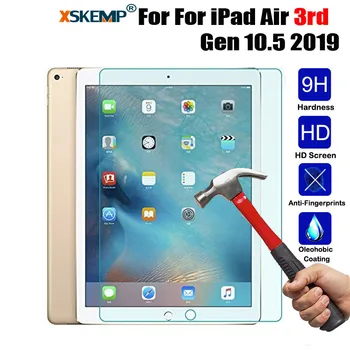 

XSKEMP 9H+ Premium Tempered Glass For iPad Air 3rd Gen 10.5 2019 A2152 A2123 A2153 A2154 Screen Protector Tablet Protective Film