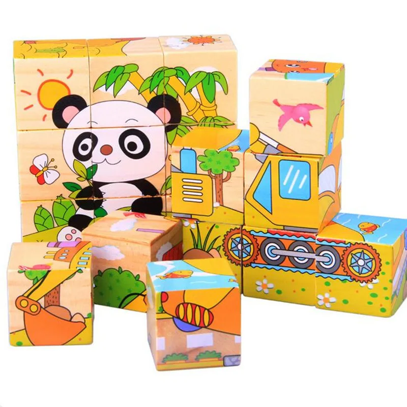 New 9pcs Wooden Building Block Toy Six-screen 3D Puzzle Animal/ Vehicle Learning Baby Early Educational Toys for Children S-v201
New 9pcs Wooden Building Block Toy Six-screen 3D Puzzle Animal/ Vehicle Learning Baby Early Educational Toys for Children S-v201