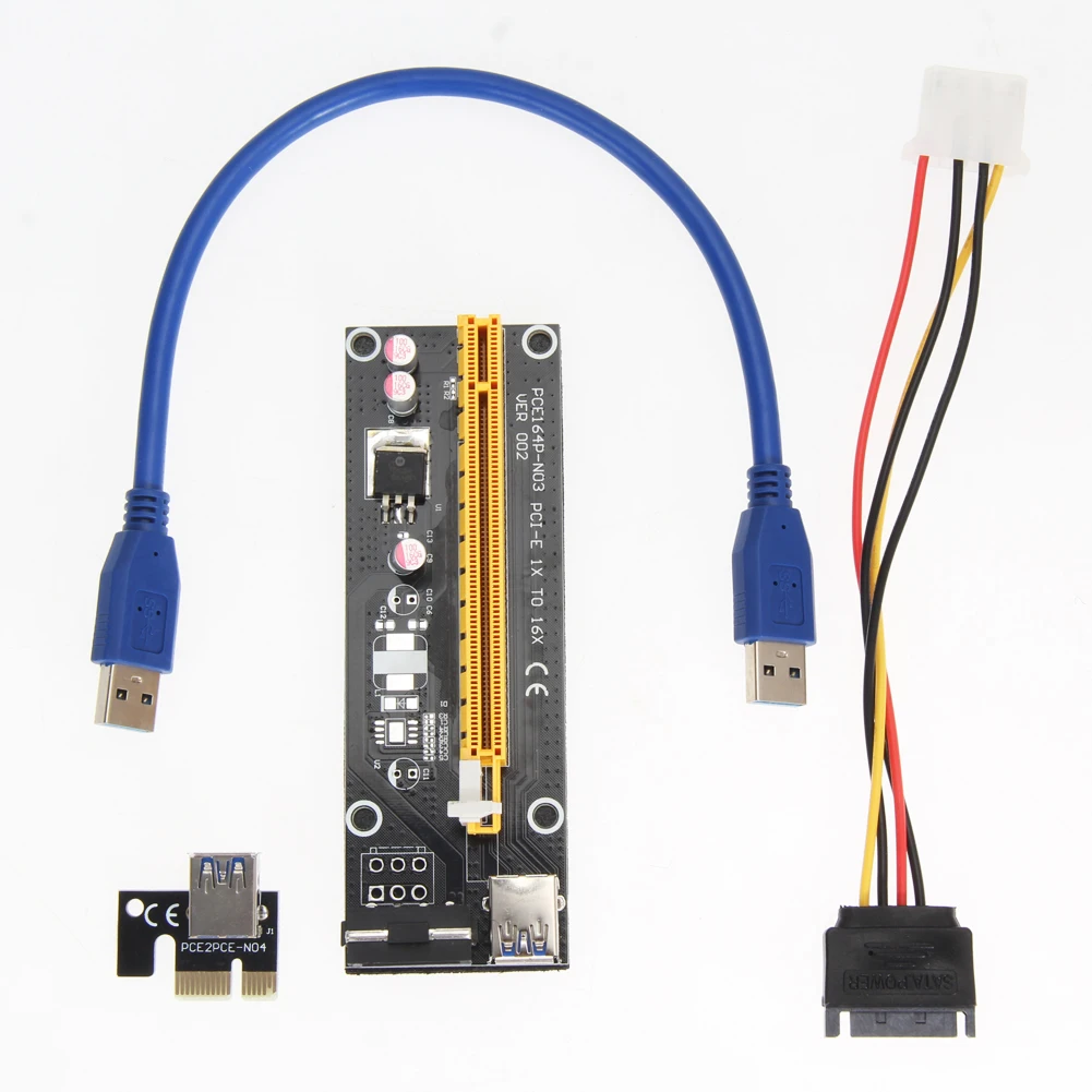 USB 3.0 PCI-E PCI Express Extender Riser Card Adapter Board 1x to 16x w/ 30cm Sata 15 to 4Pin Power Cable for Bitcoin BTC Miner
USB 3.0 PCI-E PCI Express Extender Riser Card Adapter Board 1x to 16x w/ 30cm Sata 15 to 4Pin Power Cable for Bitcoin BTC Miner